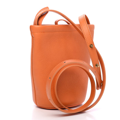 Mansur Gavriel Pebbled Calfskin Mini Zip Bucket Bag Arancio 2 of 9