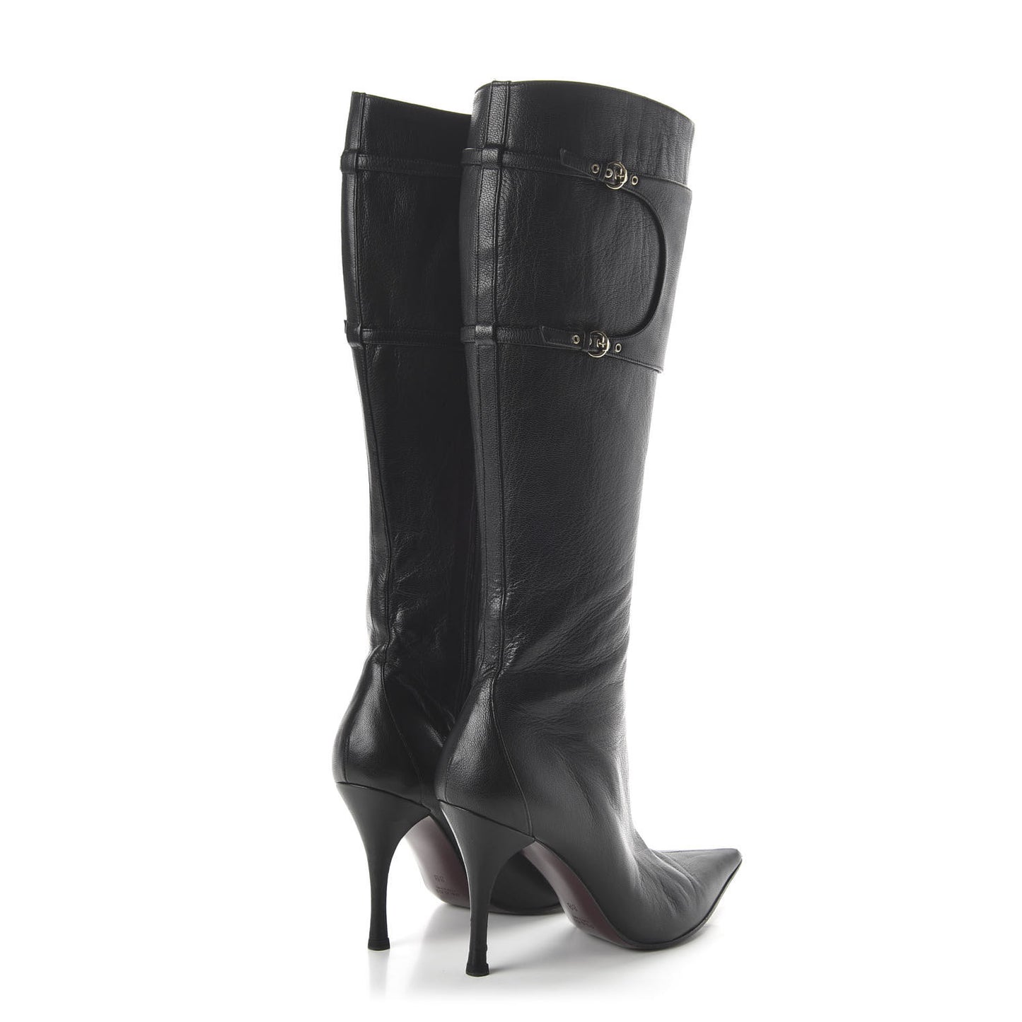 Calfskin Knee High Boots 8 Black