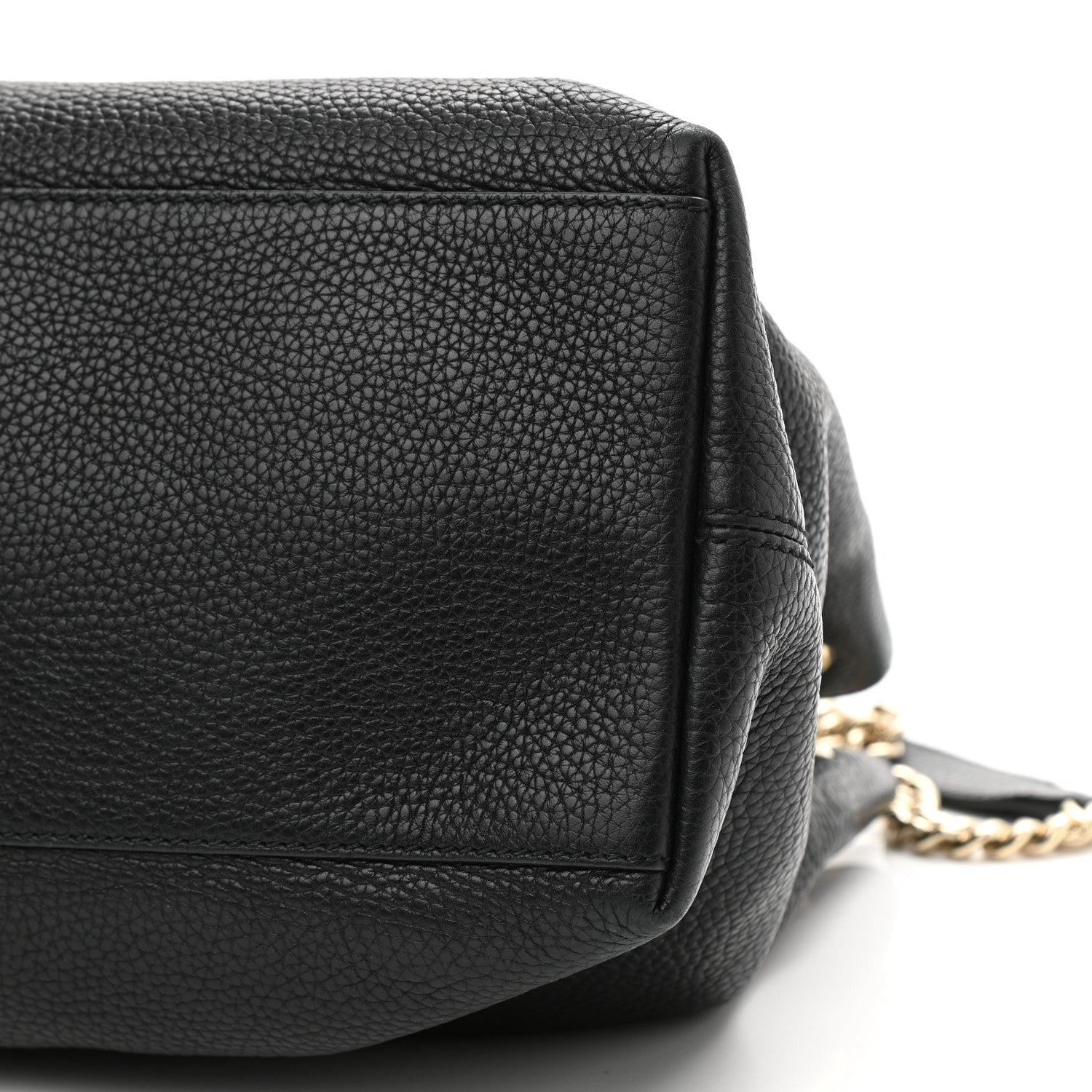 Gucci Pebbled Calfskin Medium Soho Chain Shoulder Bag Black 10 of 13
