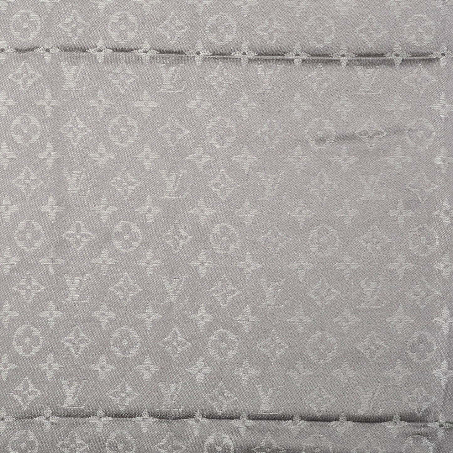 Silk Lurex Wool Monogram Shine Shawl Charcoal Grey