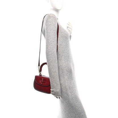Gucci Boarded Dyana Lux Calfskin Web Monochrome Small Bamboo 1947 Top Handle Bag Rosso Ancora 2 of 12