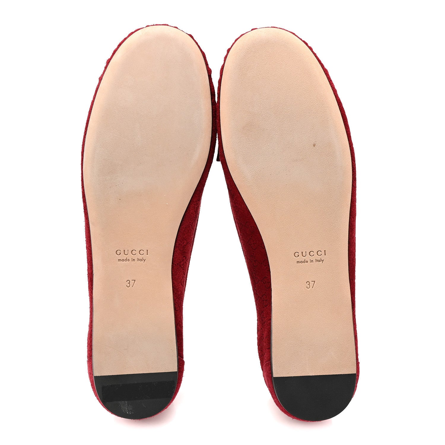 Gucci Suede Micro GG Horsebit Womens Kensington Moccasin Loafers 37 Rosso Ancora 6 of 10