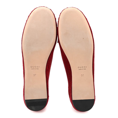 Gucci Suede Micro GG Horsebit Womens Kensington Moccasin Loafers 37 Rosso Ancora 6 of 10