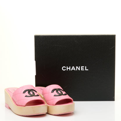 Chanel Lambskin CC Flat Slide Sandals 36 Pink 11 of 11