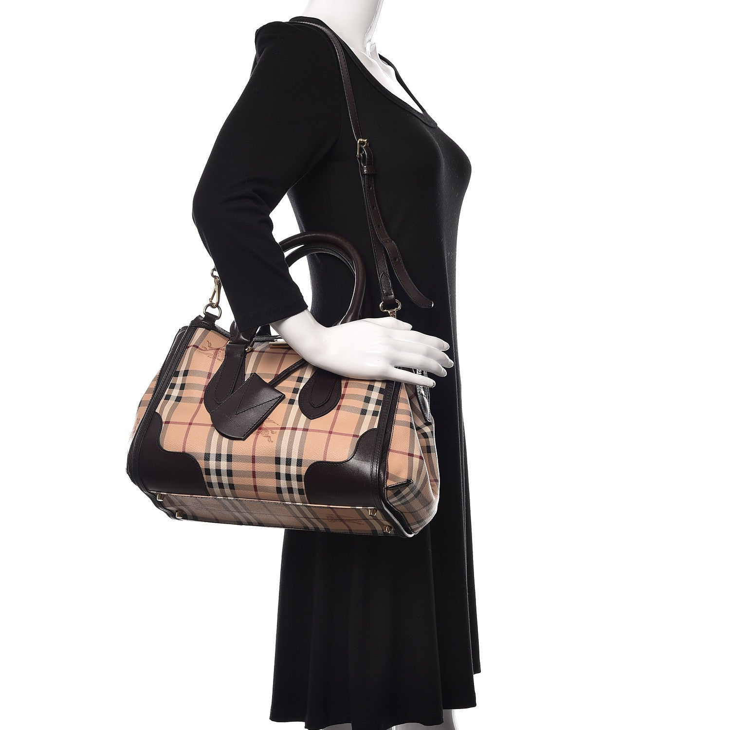 Burberry Haymarket Check Small Gladstone Chocolate 2 of 13