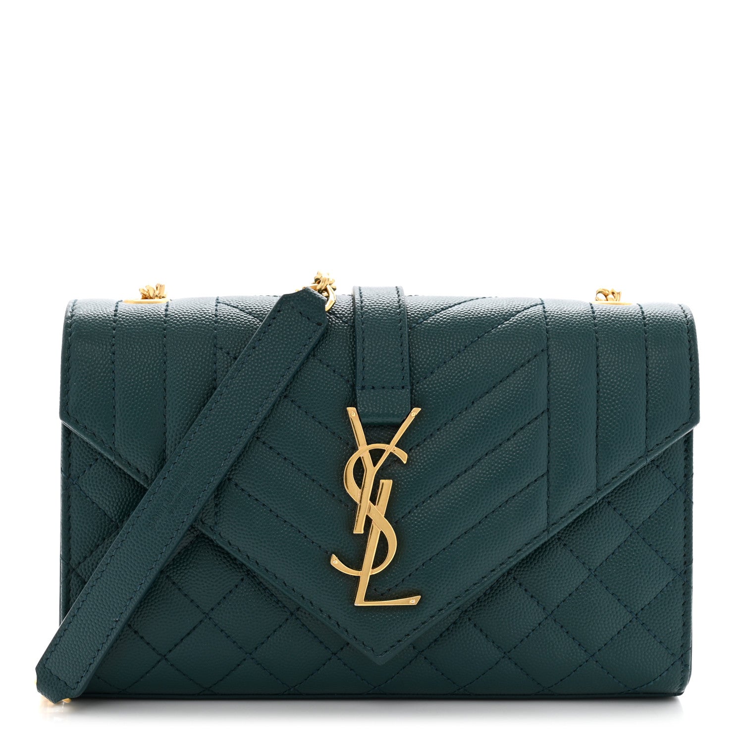 Saint Laurent Grain De Poudre Textured Mixed Matelasse Triquilt Small Monogram Satchel Sea Turquoise 1 of 10