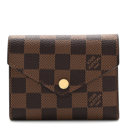 Louis Vuitton Damier Ebene Victorine Wallet Red 1 of 7
