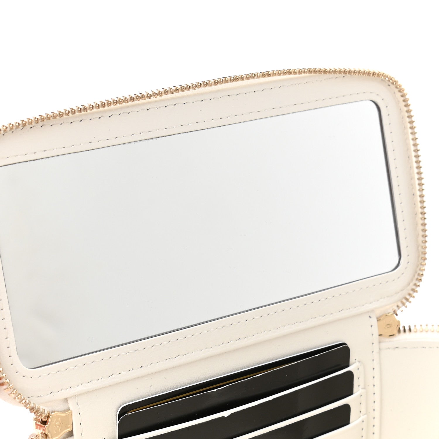 Chanel Shiny Caviar Quilted Pick Me Up Vanity Case White 8 of 12