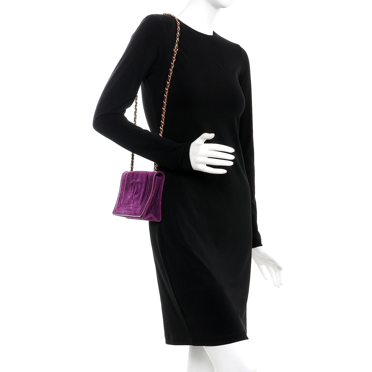Suede Timeless Mini Flap Purple