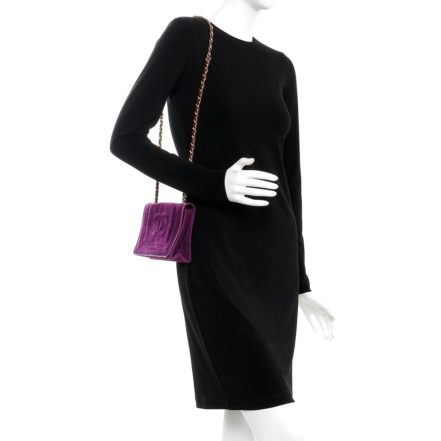 Chanel Suede Timeless Mini Flap Purple 2 of 11