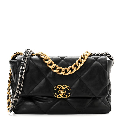Chanel Lambskin Quilted Large Chanel 19 Flap Black 1 of 10