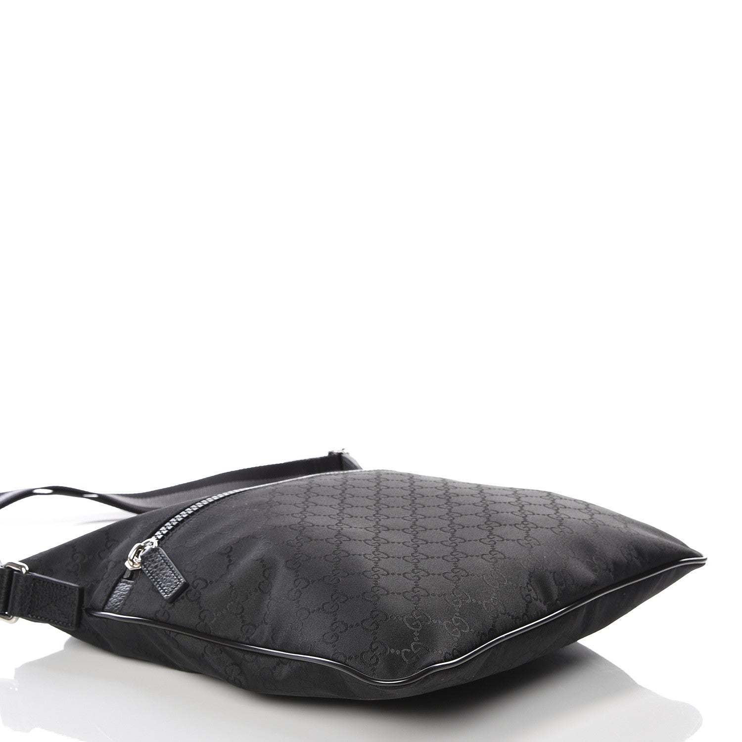 Gucci Nylon Monogram Medium Flat Messenger Bag Black 3 of 10