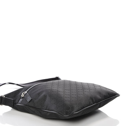 Gucci Nylon Monogram Medium Flat Messenger Bag Black 3 of 10