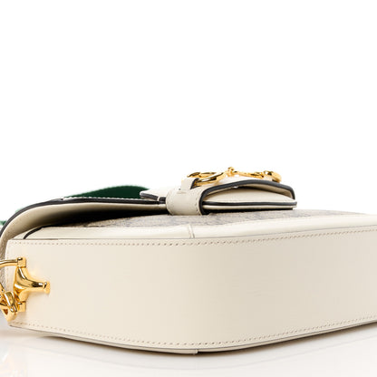 Gucci GG Supreme Monogram Web Mini Horsebit 1955 Shoulder Bag Beige Mystic White 11 of 12