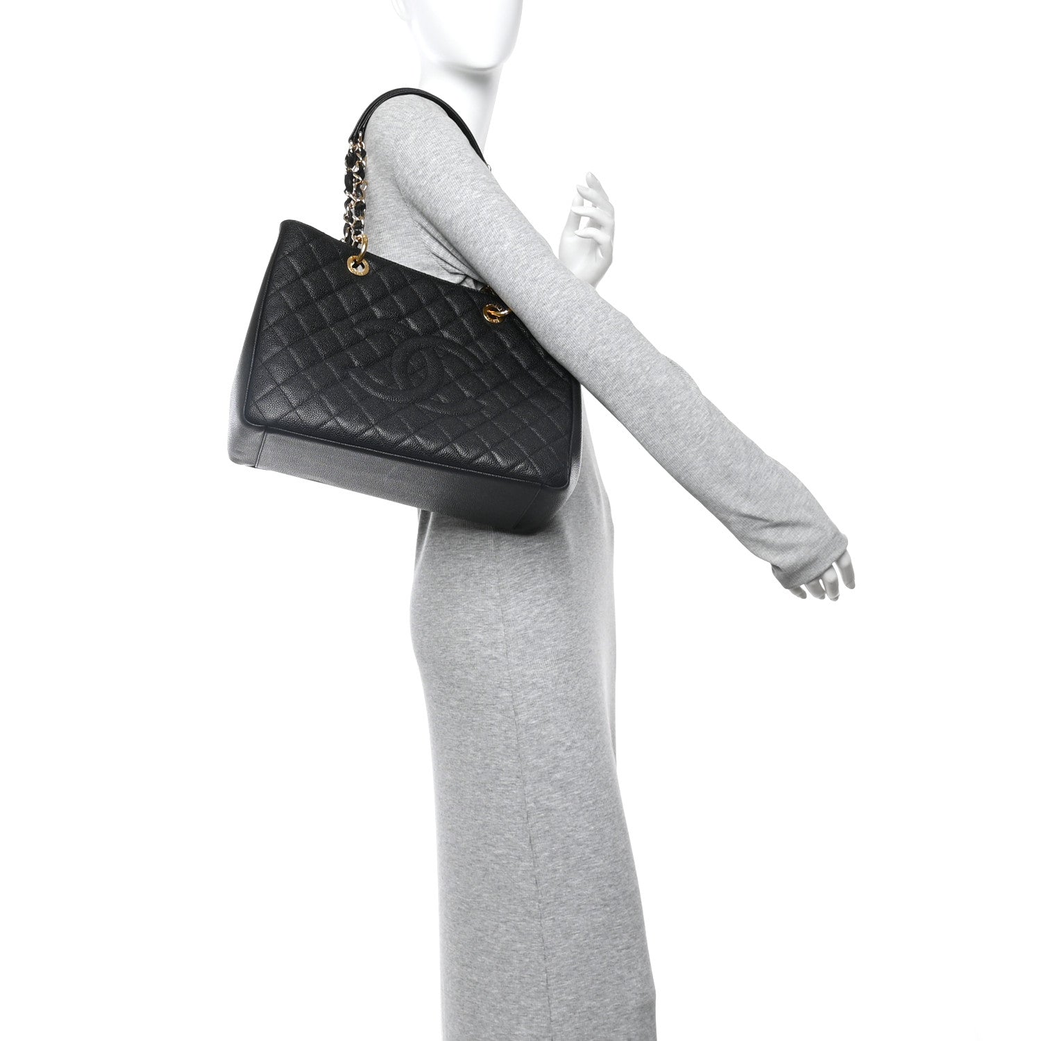 Chanel Caviar Quilted Grand Shopping Tote GST Black 2 of 12
