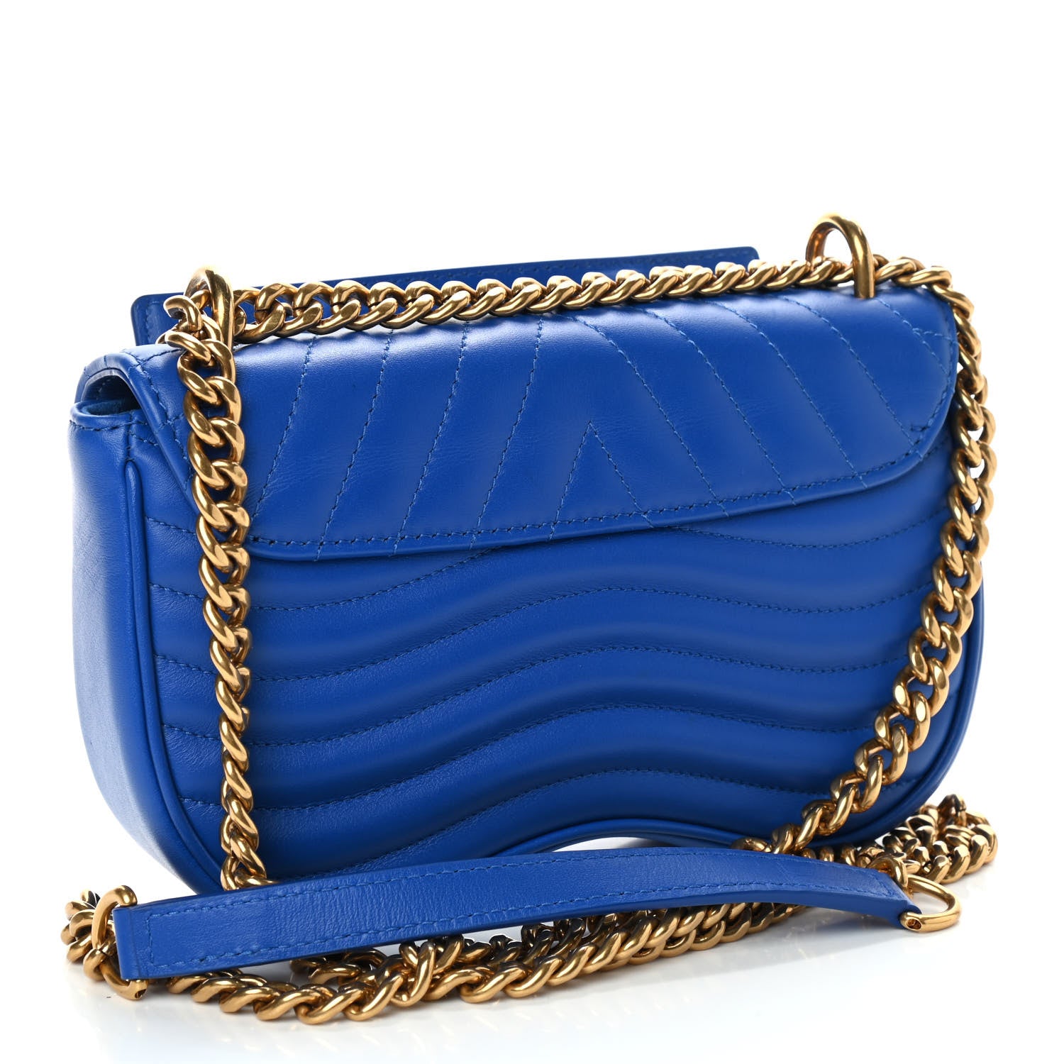 Louis Vuitton Calfskin New Wave Chain PM Blue Neon 3 of 9