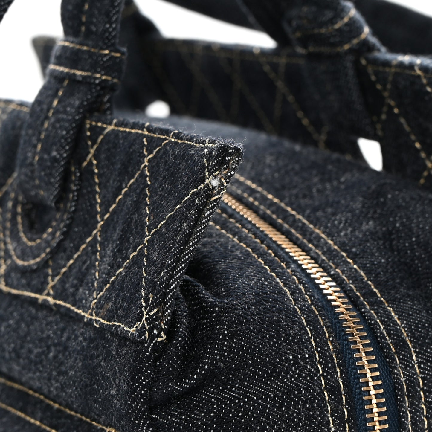 Denim CC Double Pocket Shoulder Bag