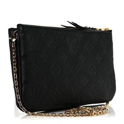 Louis Vuitton Empreinte Double Zip Pochette Black 3 of 9
