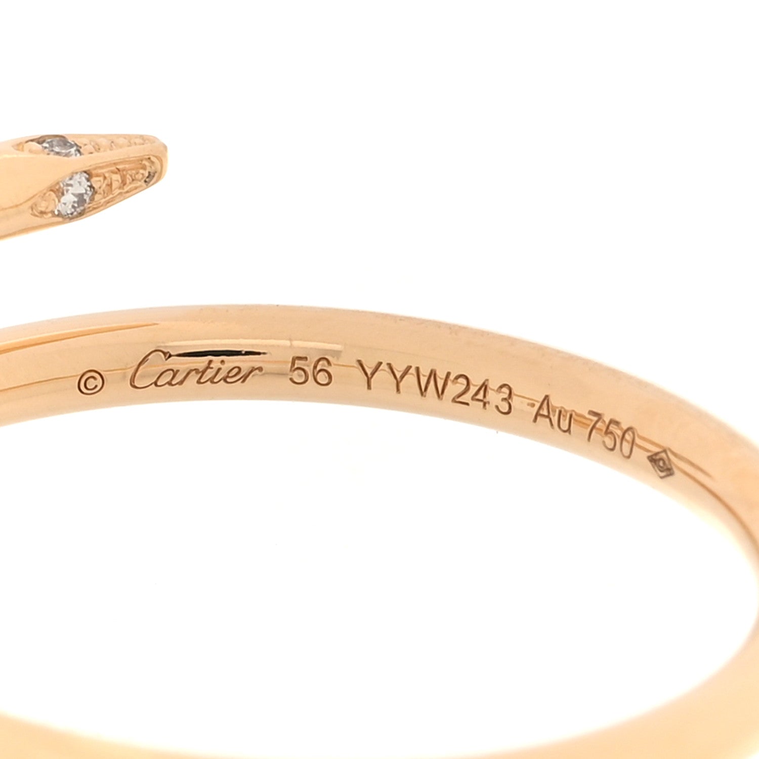 Cartier 18K Yellow Gold Diamond Small Juste Un Clou Ring 56 7.5 4 of 5