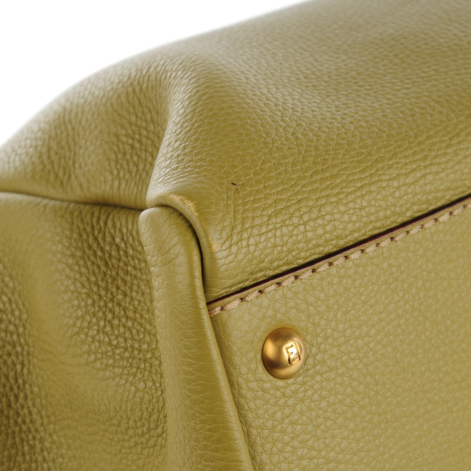 Fendi Cuoio Romano Selleria Large Peekaboo Iconic Satchel Muschio Moro 5 of 9