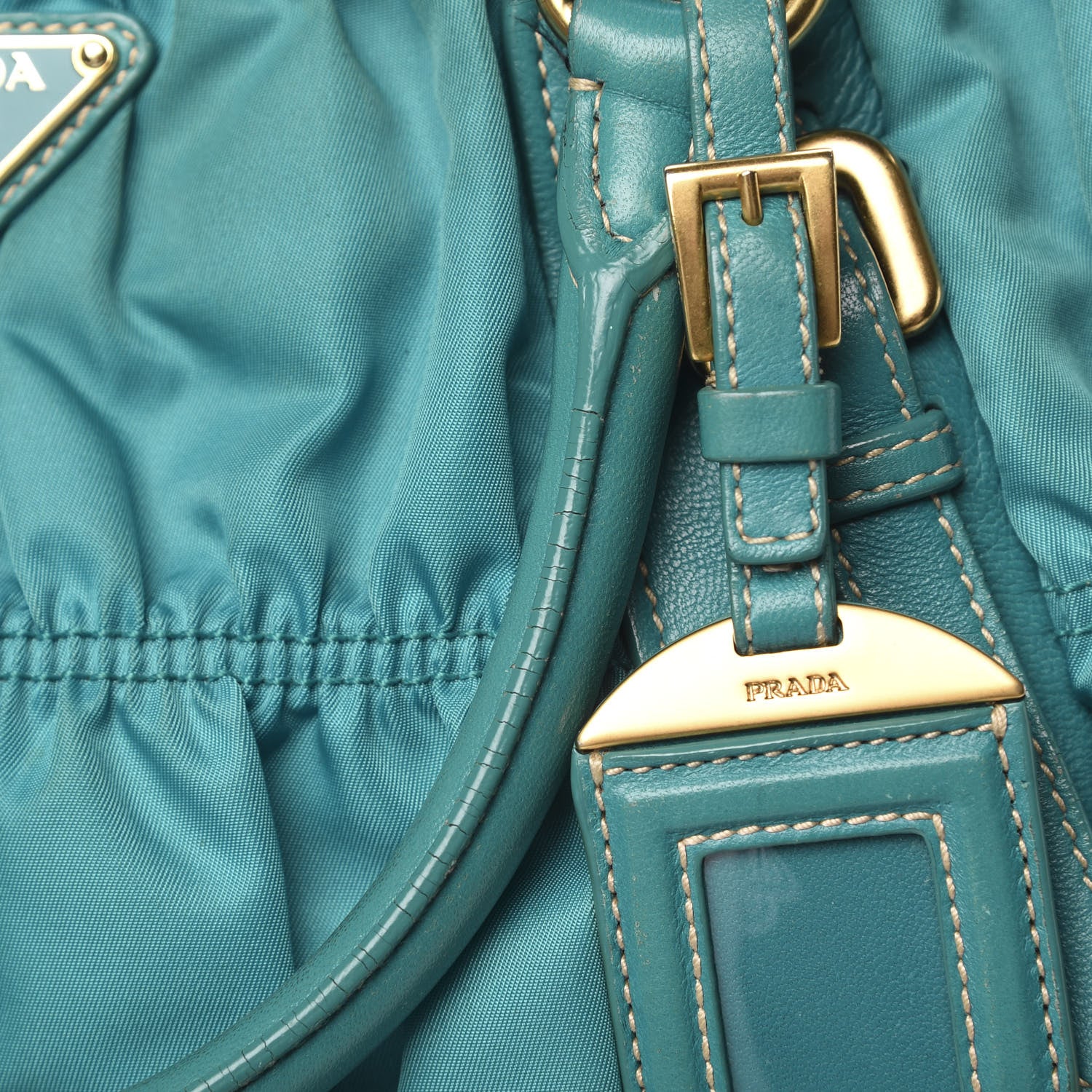 Prada Tessuto Nylon Gaufre Tote Turchese 17 of 24