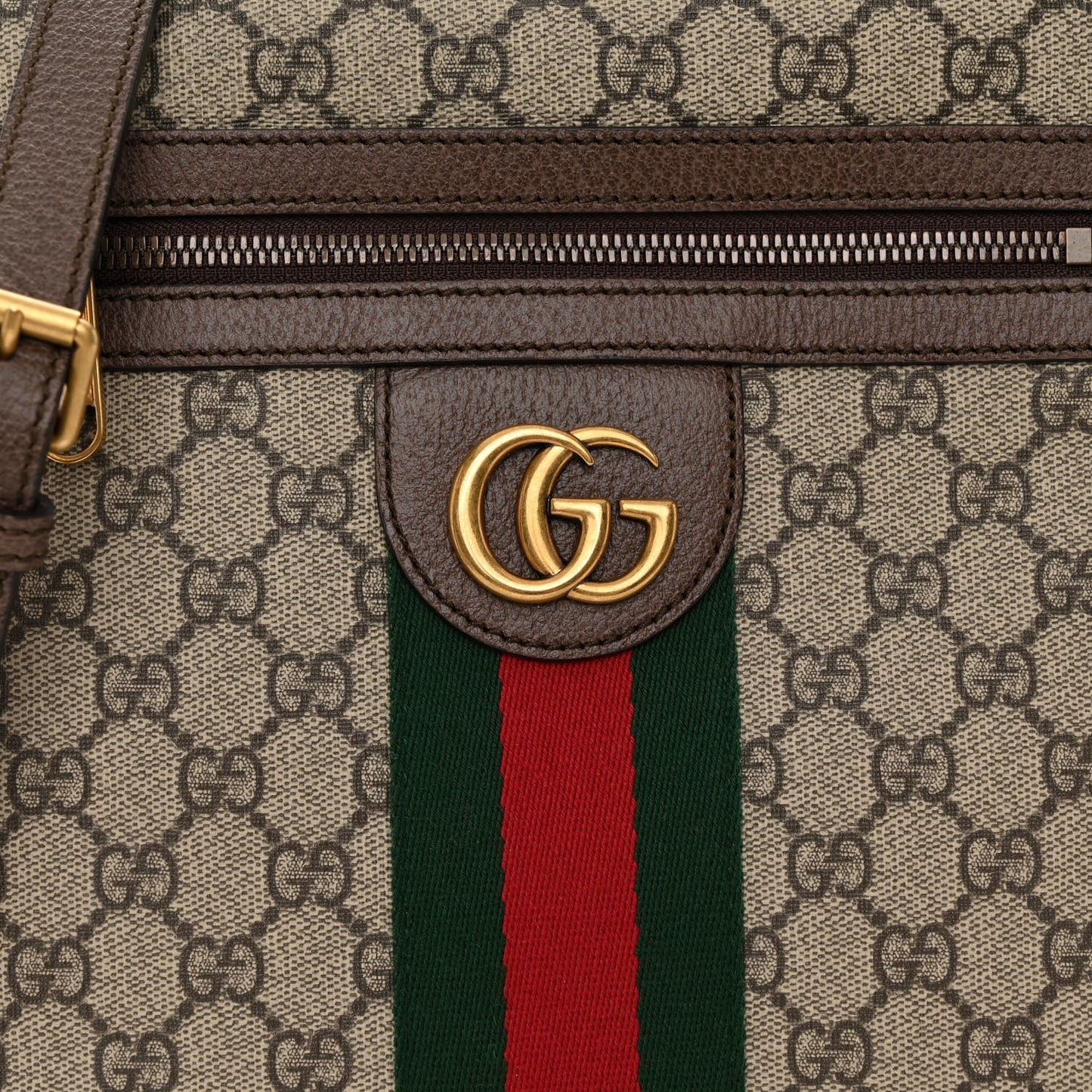 GG Supreme Monogram Web Small Ophidia Messenger Bag Brown