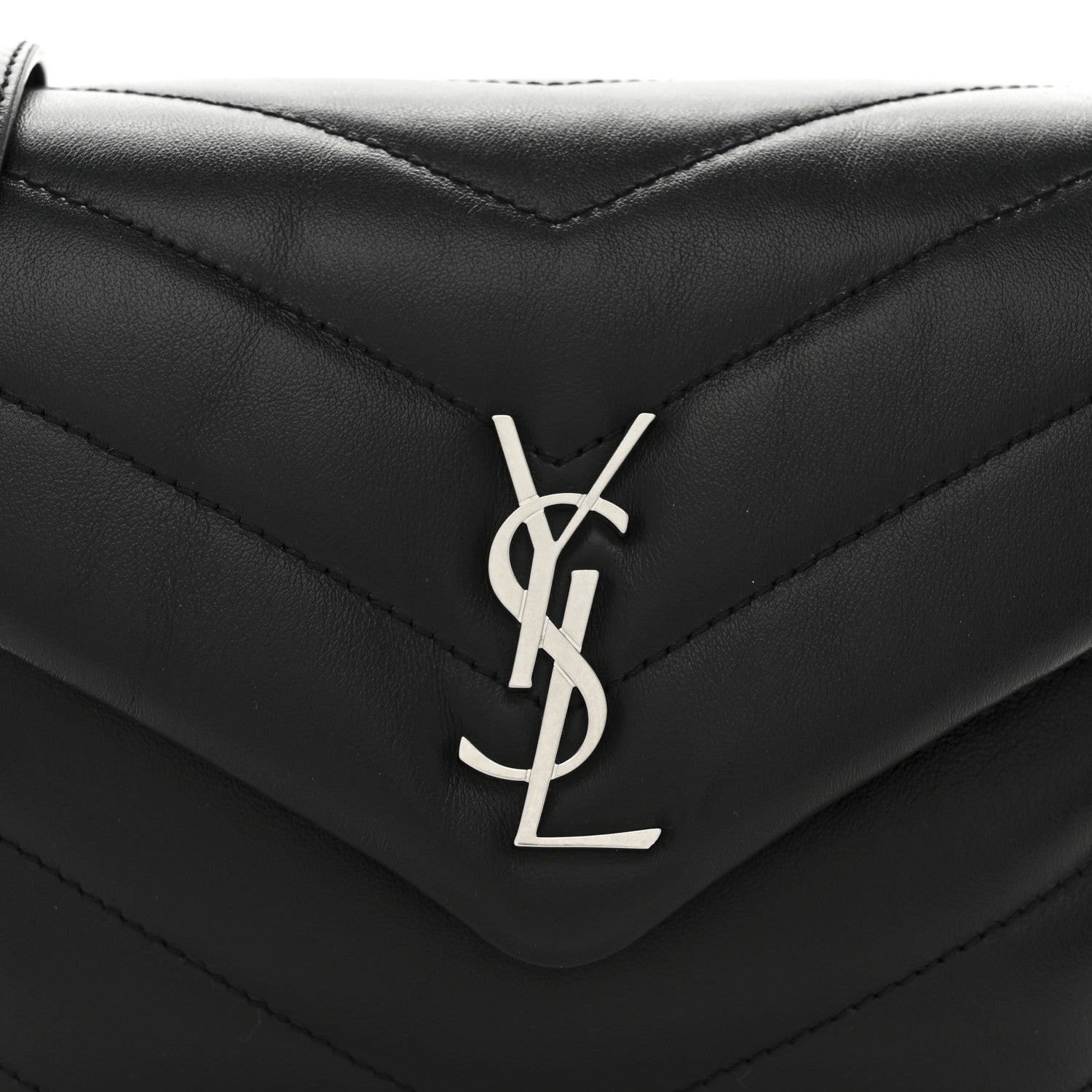 Saint Laurent Calfskin Y Quilted Monogram Toy Loulou Crossbody Bag Black 9 of 11