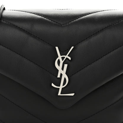 Saint Laurent Calfskin Y Quilted Monogram Toy Loulou Crossbody Bag Black 9 of 11
