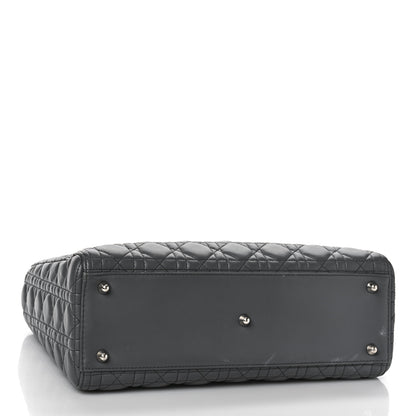 Christian Dior Lambskin Cannage Large Lady Dior Grey 3 of 11