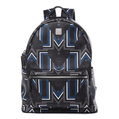 MCM Visetos Gunta Striped Printed Medium Stark Backpack Black 1 of 11