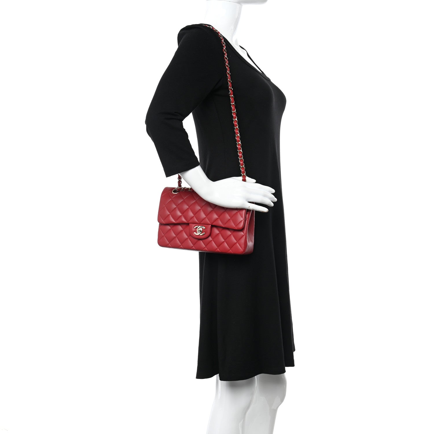 Chanel Lambskin Quilted Small Double Flap Red 2 of 10