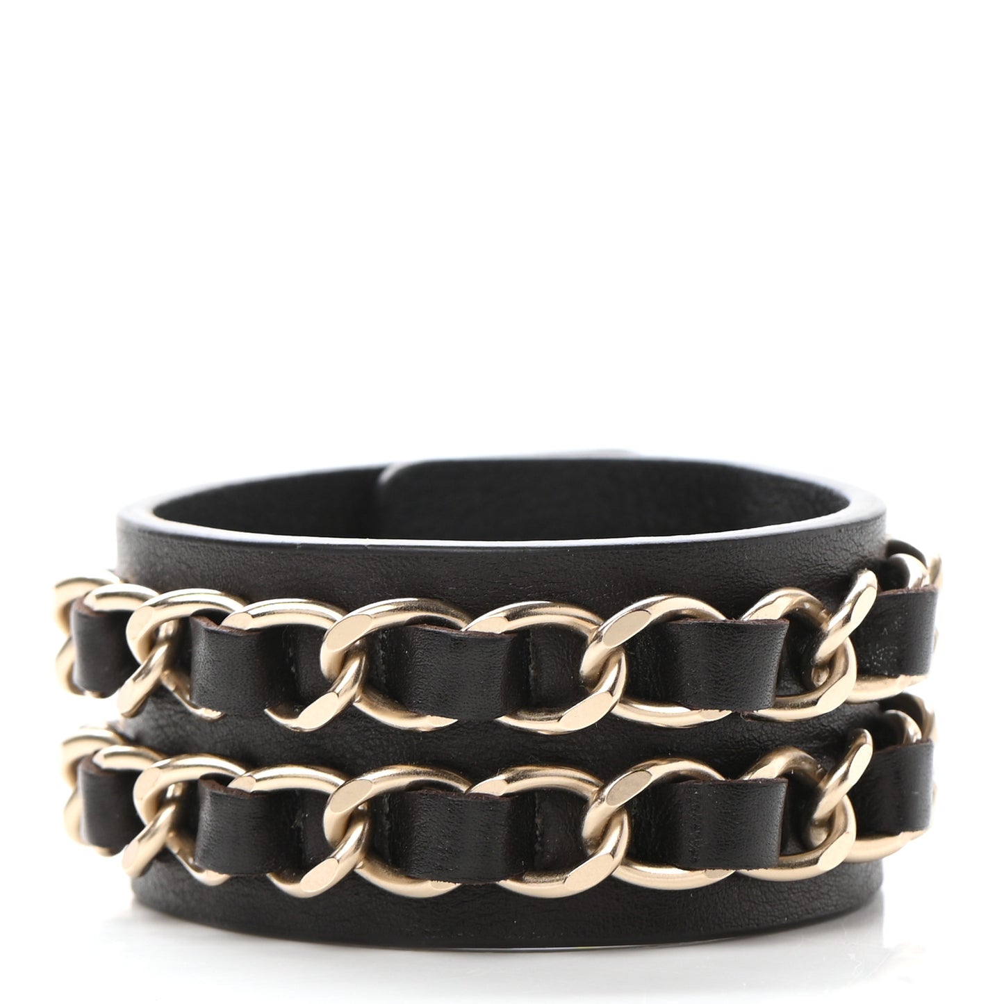 Lambskin CC Chain Turnlock Bracelet M Brown