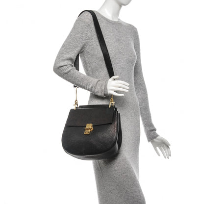 Chloe Grained Lambskin Large Drew Shoulder Bag Black 2 of 8
