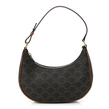 Celine Triomphe Canvas Calfskin Ava Shoulder Bag Tan 1 of 10