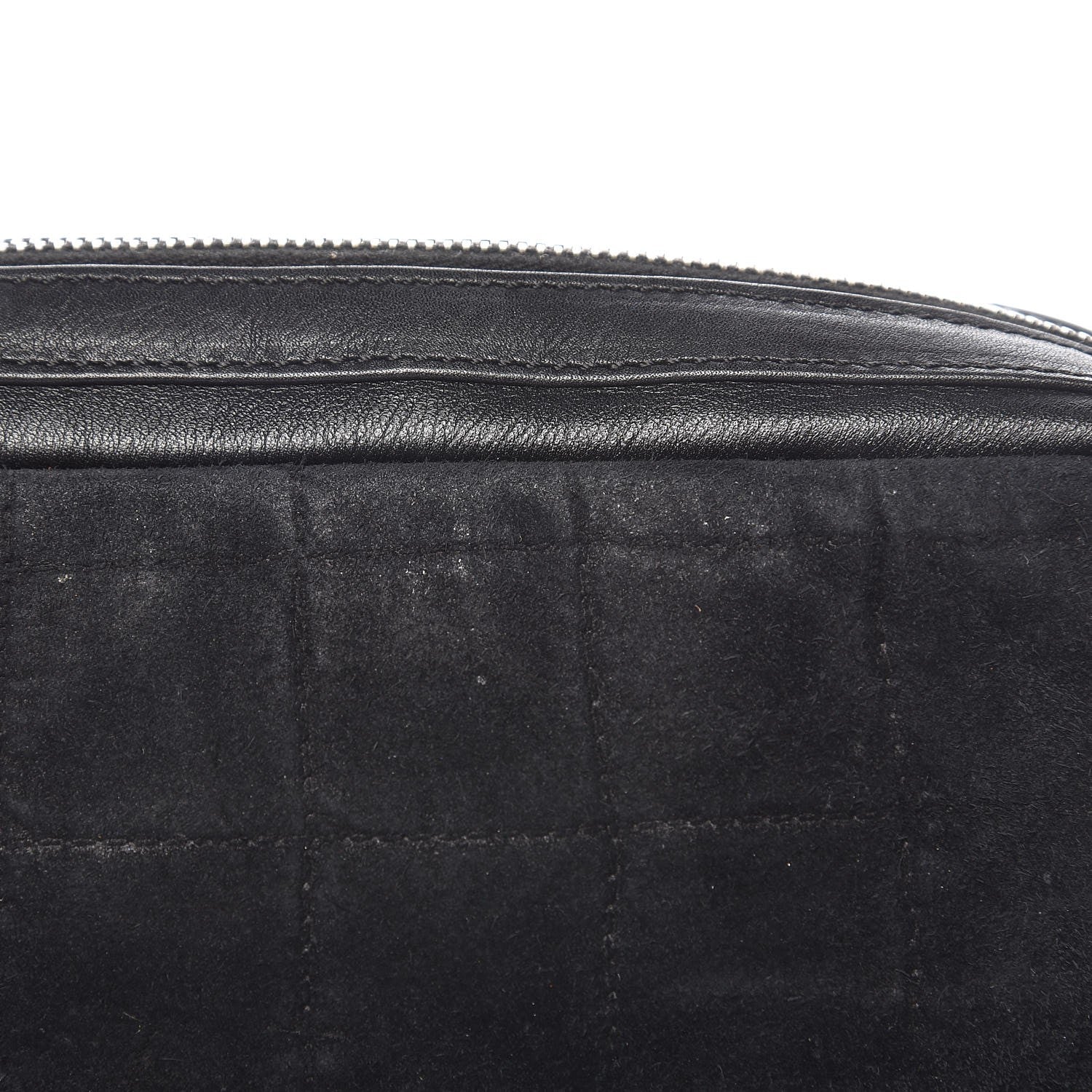 Chanel Suede Lambskin Square Stitched CC Flap Bag Black 9 of 13