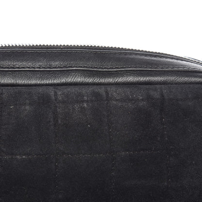 Chanel Suede Lambskin Square Stitched CC Flap Bag Black 9 of 13