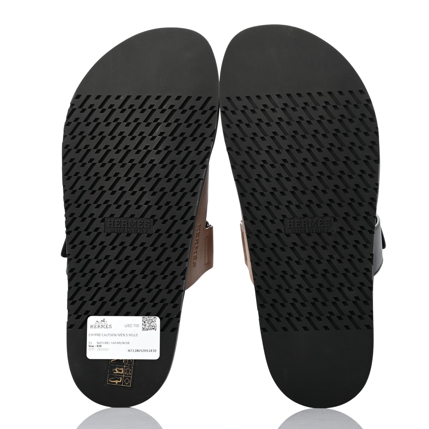 Calfskin Mens Chypre Sandals 43 Naturel Safari Black
