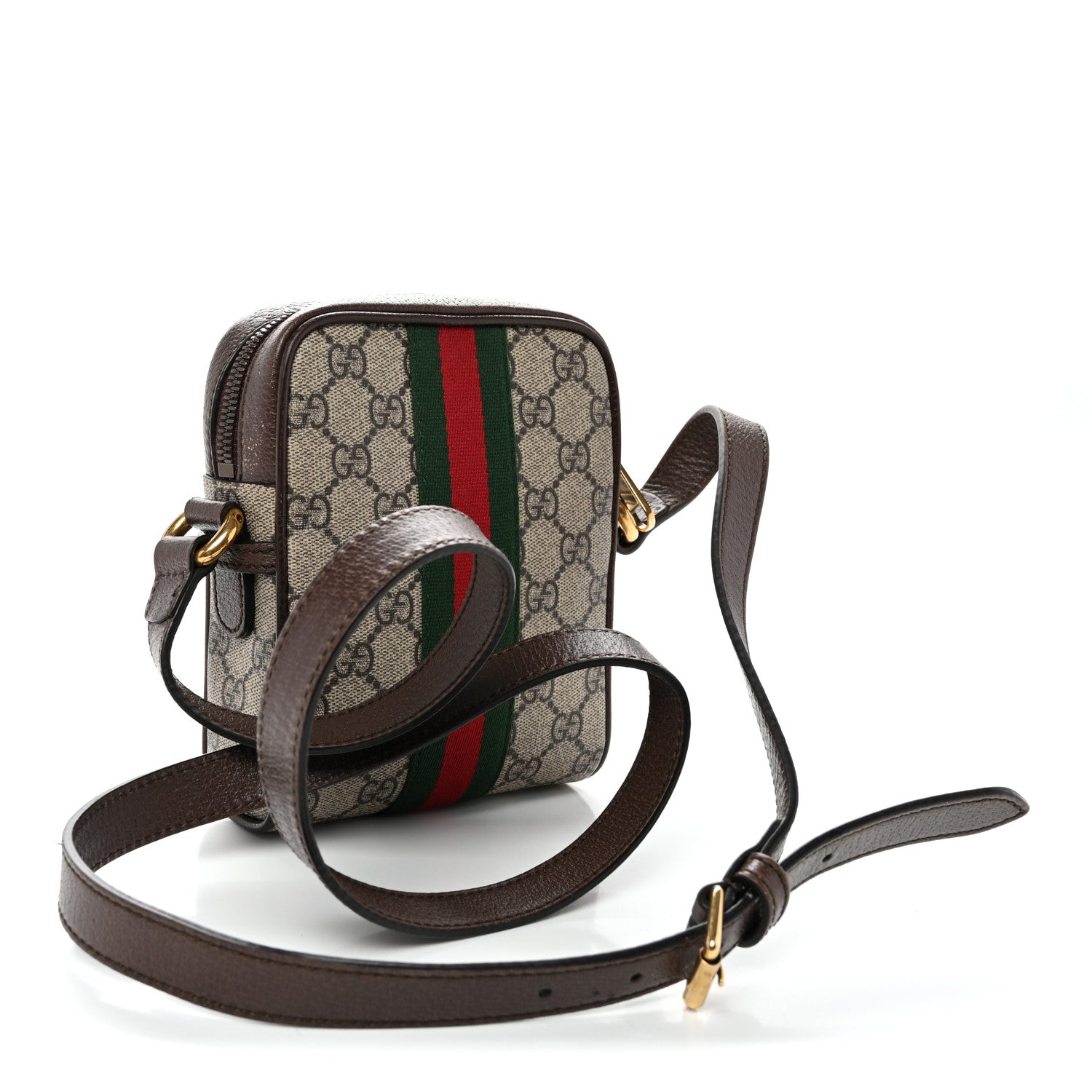 Gucci GG Supreme Monogram Web Mini Ophidia Messenger Brown 3 of 11