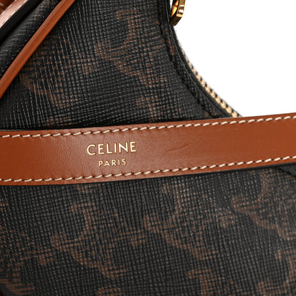 Celine Canvas Calfskin Mini Ava Triomphe Shoulder Bag Tan 6 of 12