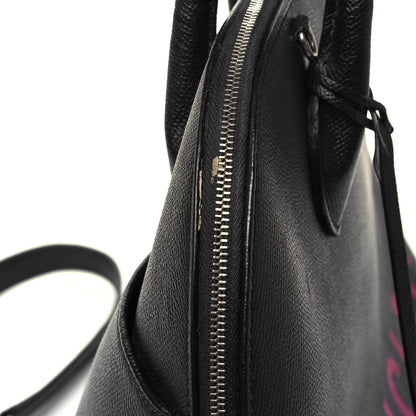 Balenciaga Signature Grained Calfskin Logo M Ville Top Handle Bag Black Rose Shocking 8 of 11