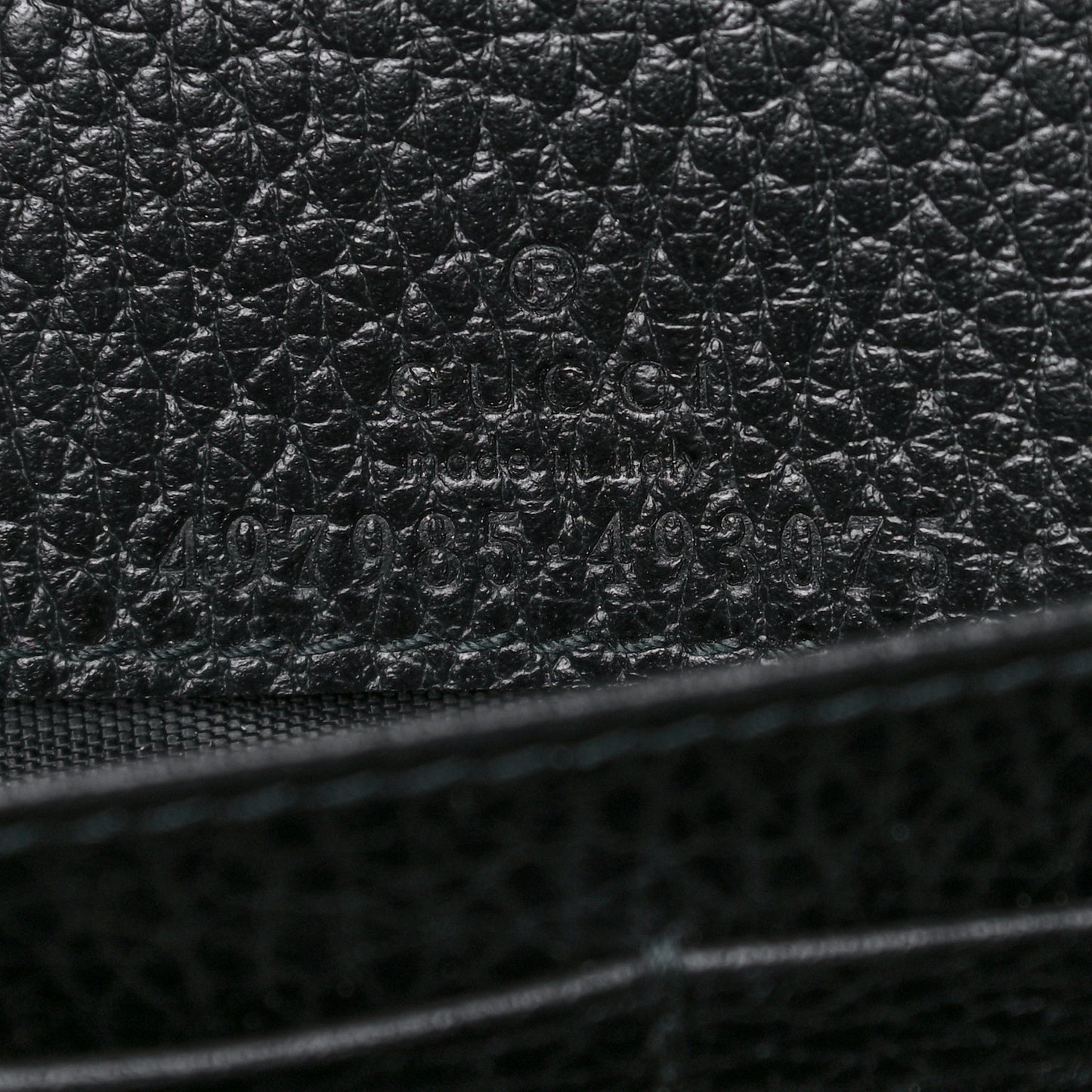 Calfskin Mini GG Marmont Chain Wallet Black