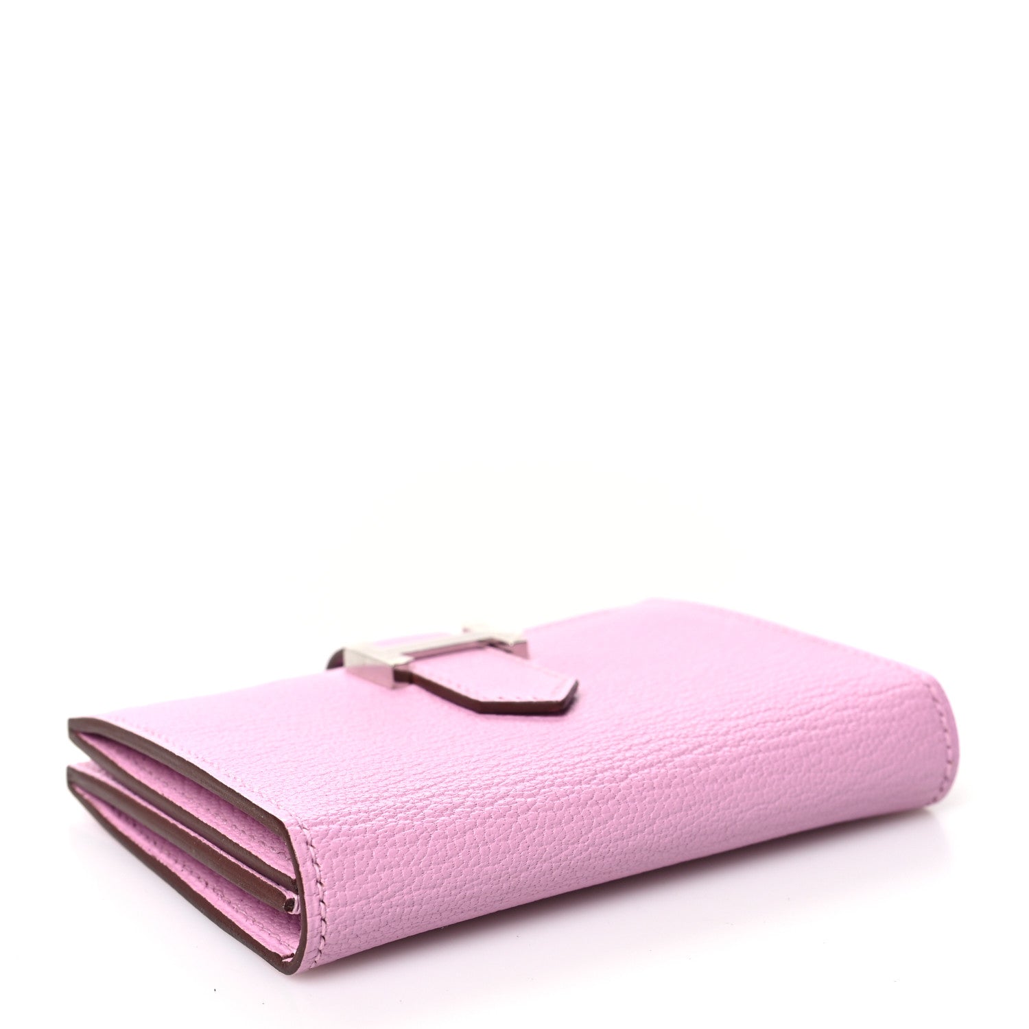 Hermes Chevre Mysore Bearn Card Holder Wallet Mauve Sylvestre 4 of 10