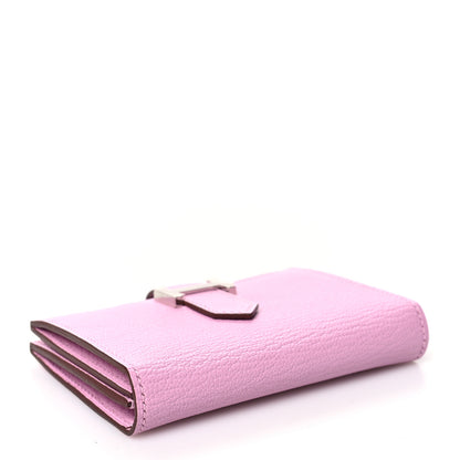 Hermes Chevre Mysore Bearn Card Holder Wallet Mauve Sylvestre 4 of 10