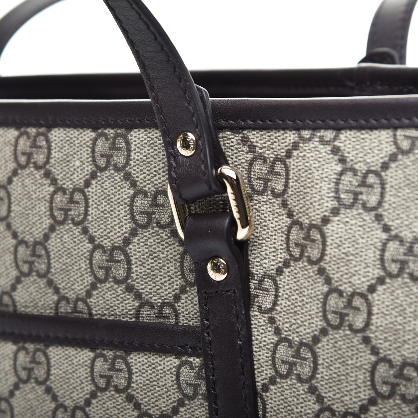 GG Supreme Monogram Medium Joy Tote Dark Brown