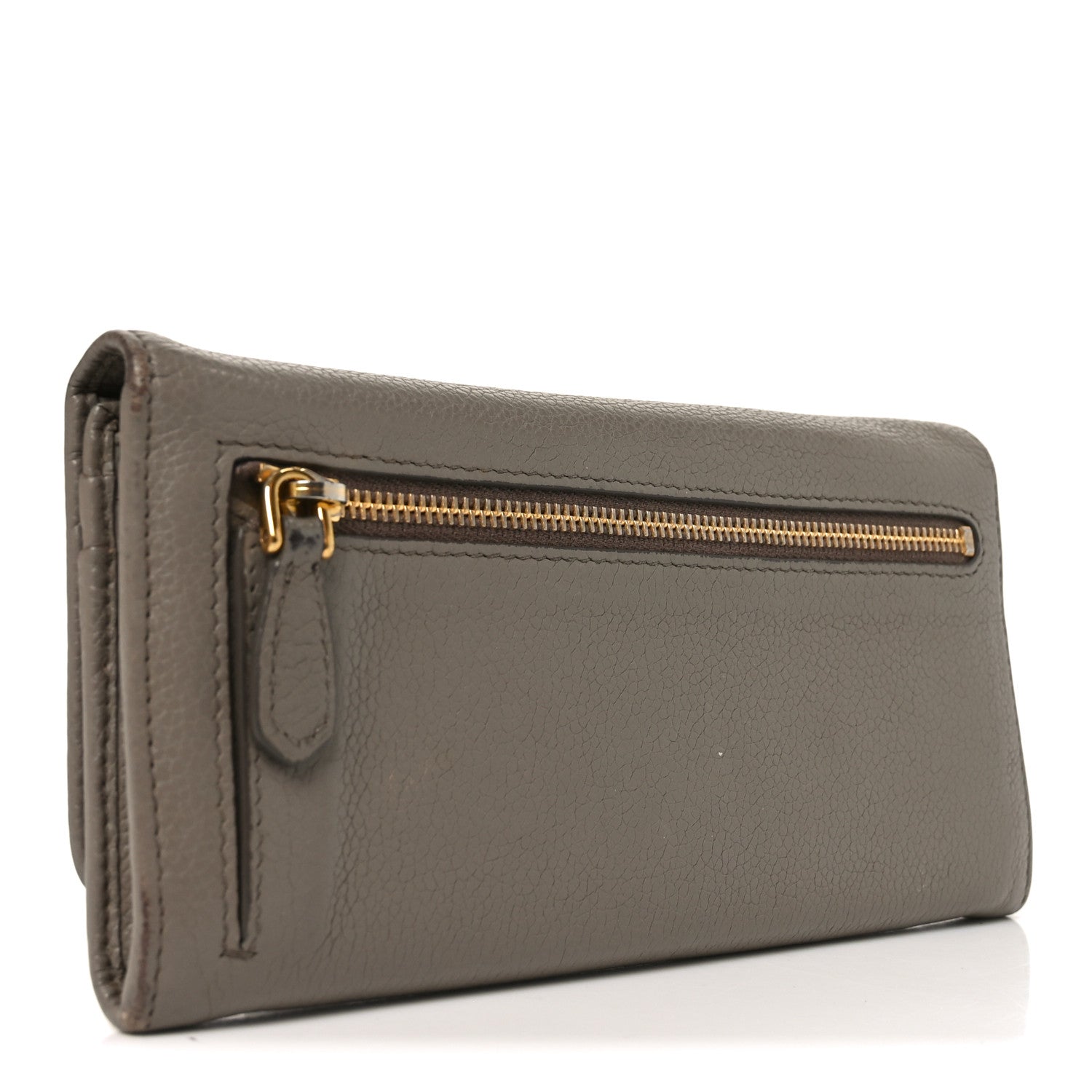 Prada Vitello Daino Metal Continental Flap Wallet Argilla 3 of 8