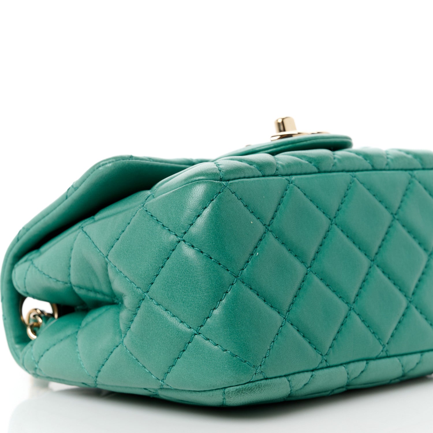 Chanel Lambskin Quilted Mini Square Flap Green 10 of 13