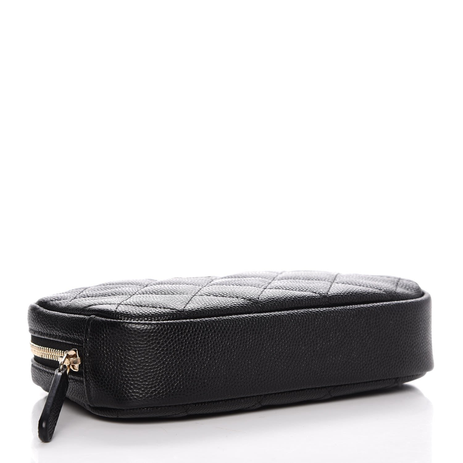 Chanel Caviar Quilted Small Curvy Pouch Cosmetic Case Black 4 of 8