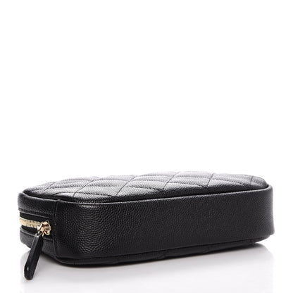 Chanel Caviar Quilted Small Curvy Pouch Cosmetic Case Black 4 of 8