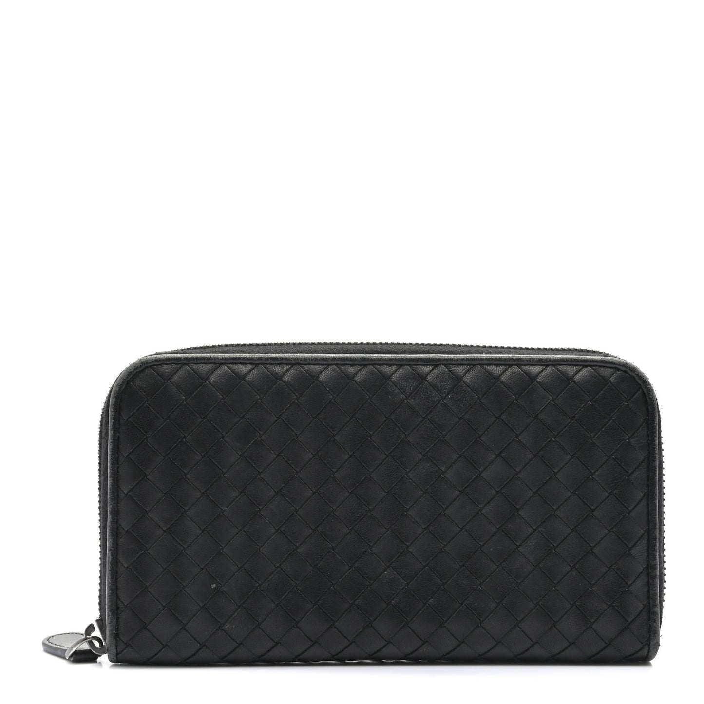 Nappa Intrecciato Zip Around Wallet Black