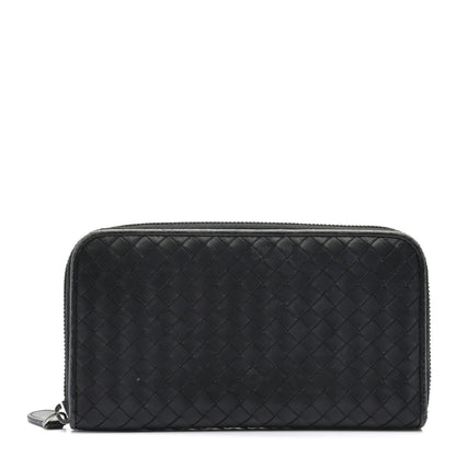 Bottega Veneta Nappa Intrecciato Zip Around Wallet Black 1 of 9